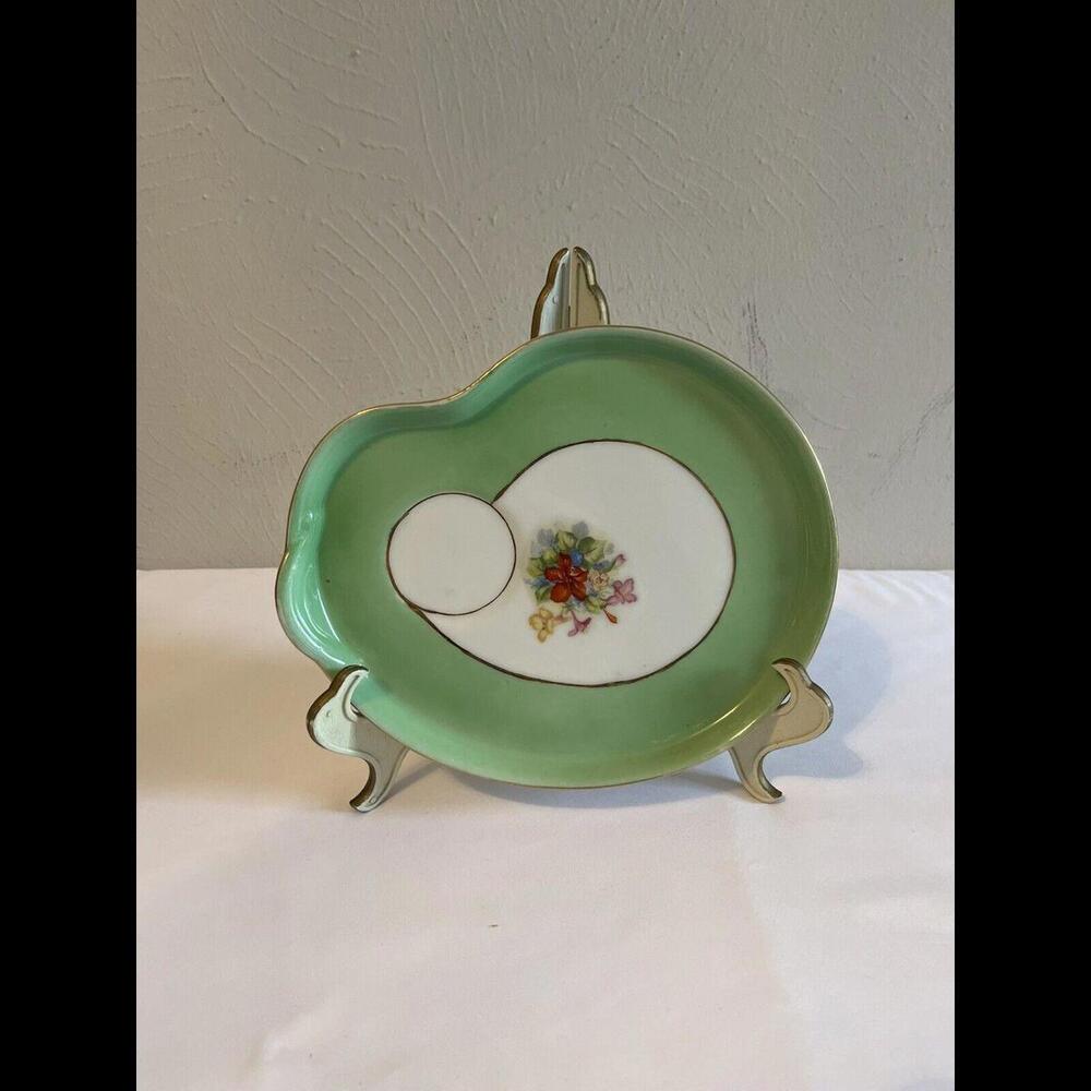 VTG GIFT CRAFT BY NORITAKE JADE GREEN SAUCERS ONLY~ OCCUPIED JAPAN SET OF 4
